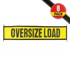8 Pack 18"x84" Mesh Oversize Load Sign Banner for Trucks w/ Bungee Cord & Hook