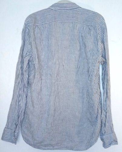 J Crew Men's Linen Button Down Shirt Blue Collared Long Sleeve Pocket Large - Bild 5 von 7