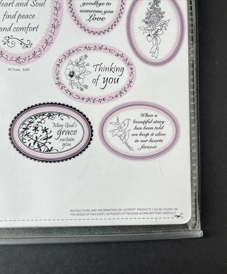 Sello JustRite “Thinking Of You Set” 6 bordes y centros ovalado 2-1/4 X 3-1/16” Foto 4 de 4