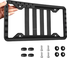 For Toyota Prius RAV4 Car License Plate Frame Silicone American Flag Tag Holder