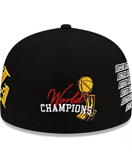 Los Angeles Lakers 17X Champion Ring Multi patches black fitted cap by Newera - Picture 3 of 8