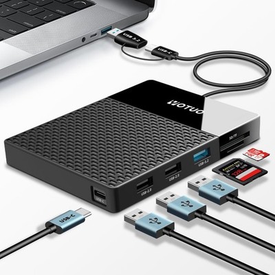 750GB Portable External Hard Drive Docking Station, 7-in-1 USB C Hub, Card Reade