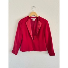 Vintage 1980s Evan Picone Short Blazer 6 Petite Red Holiday Christmas