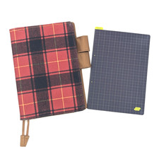 Hobonichi Techo Notebook Cover Buffalo Check Red x Black A6 2015 w/Pencil Board
