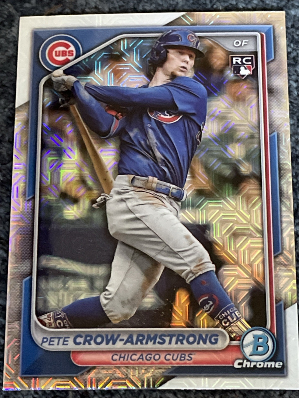 PETE CROW-ARMSTRONG RC MOJO REFRACTOR 2024 BOWMAN CHROME #45 CUBS INVESTMENT!