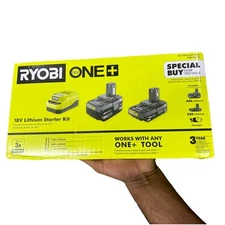 RYOBI ONE+ 18V Lithium-Ion Starter Kit with 4.0 Ah & 2.0 Ah Battery, and Charger