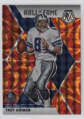 2020 Panini Mosaic Hall of Fame Reactive Orange Prizm Troy Aikman #290 HOF 0ld5