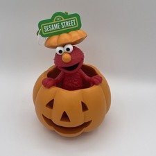 Sesame Street Halloween Pumpkin Elmo Figurine Brand New 2025