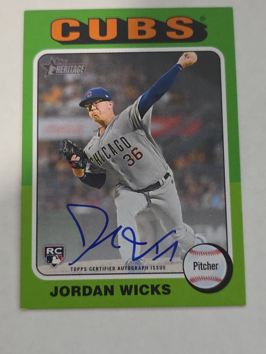 2024 Topps Heritage Jordan Wicks Real One Rookie Auto #ROAJWI Cubs