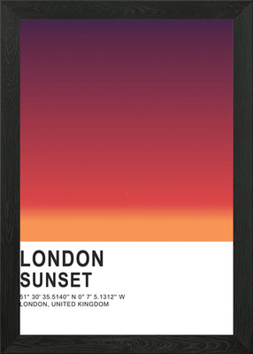 London Sonnenuntergang Farbverlauf Gerahmtes Wandbild Poster Leinwanddruck Bild