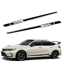 2PCS Car Side Skirt Decals, 4.52" x 88.58" Racing Body Side Stripes black