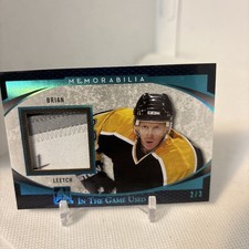 Brian Leetch  2017 Leaf ITG Used Memorabilia Purple Prime #’d 2/3 #GUP-08 HOF 