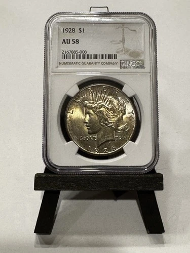 1928 NGC AU 58 Silver Peace Dollar KEY-DATE
