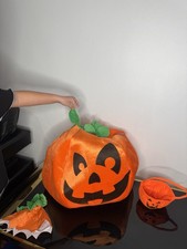 Halloween Pumpkin Costume Kids with Hat, bagOutfit for Toddler Child