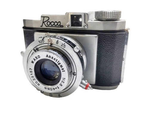 Compact Vintage Film Camera Rocca Model Point-and-Shoot Used with Wear - Picture 4 of 10
