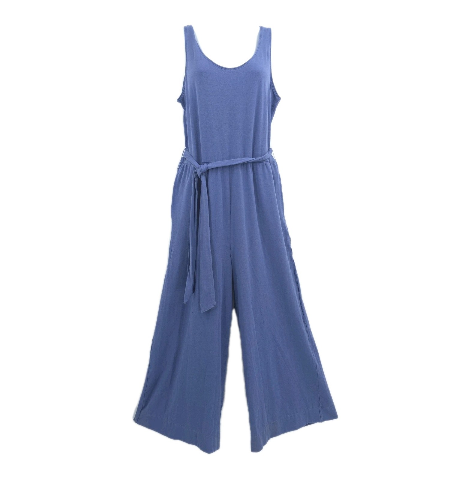 Patagonia Jumpsuit S Kamala Blue Tie Waist Pockets Wide Leg Flowy Stretch