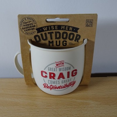 H&H Weise Männer Outdoor Tasse Craig Name Geschenk Spülmaschinenfest Camping Tasse