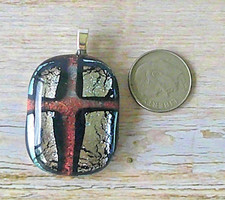 dichroic glass pendant fused hand made crafted