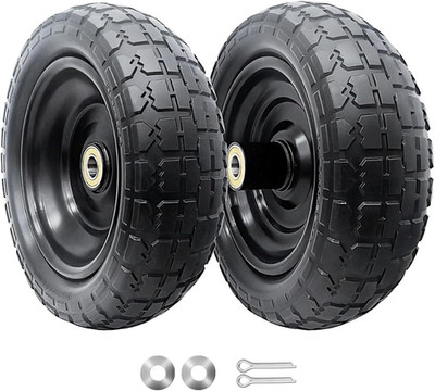 10-Inch Solid Replacement Tire and Wheel 4.10/3.50-4'' - Flat Free Tires for Cart