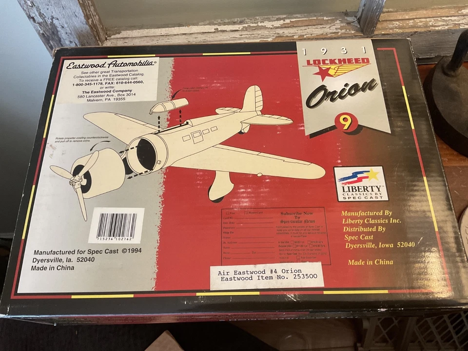 Liberty Classics 1931 Lockheed Orion #9 Die Cast Metal Bank in Box Unused - Image 3 of 4