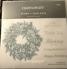 Brand New Close To My Heart CTMH Occasional Wreath Stamp Set & Thin Cuts Z7067