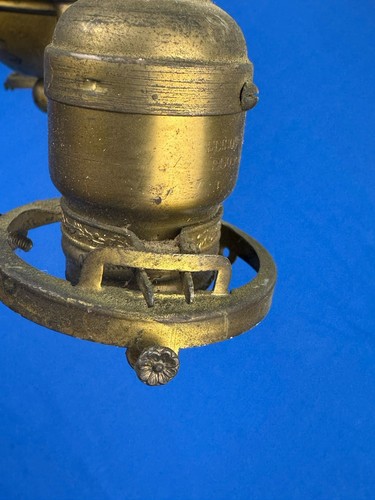 C1905 2-Arm Brass Light Fixture & 2 Early EDISON PATENTED Sockets, Bryant Paddle - Picture 12 of 20