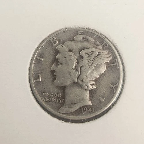 1941 P  - MERCURY DIME - SILVER - VF CONDITION COIN