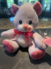 Precious Moments Tender Tails Lavender  Pink Bear Plush 1999 NWT