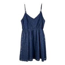 Lulus Dress Size M Navy Blue Lace Floral Jacquard Lovely Meeting You Formal NWOT