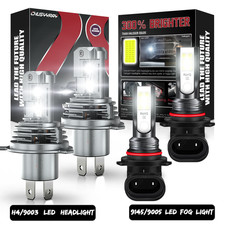 Fit Ford Focus 03-04 Combo Led Headlight H49145 Fog Lights White Kit 4pcs