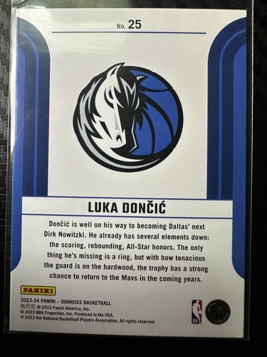 2023-24 Donruss #25 Luka Doncic Franchise Features - Picture 2 of 2