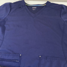 Women's Scrubstar Ultimate Criss Cross V-Neck 3XL Scrub Top Stretch NAVY