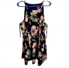 Vince Camuto Dress Womens Size 16W Blue Floral Length 38