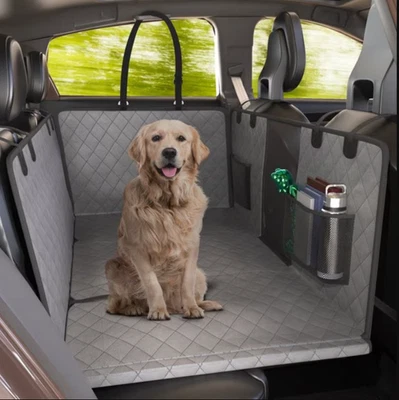 Katziela Seat Guard Waterproof Back Seat Extended Cover With Mesh Window Storage