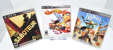 PS3 Game Lot CIB The Saboteur Rango Fairytale Fights Complete w/ Manuals