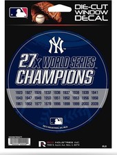 New York Yankees 5 Inch Decal Sticker 27X Time Champions Flat Vinyl Full...