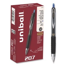 uni-ball 61256 Gel Pen - Blue Ink/Smoke/Black/Blue Barrel/Fine 1-Dozen New