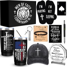 10 Pcs Christian Gifts for Men Faith, Inspirational Religious Gifts, Catholic...