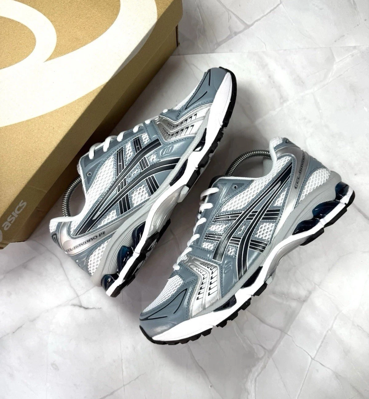 Asics Gel-Kayano 14 - White Fjord Grey|Multiple Sizes|Free Delivery