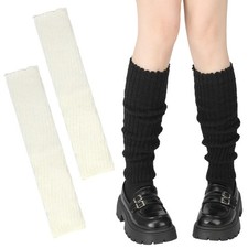 2 Pairs Leg Warmers for Women Cute Y2K Style Japanese Socks Halloween Goth Em...