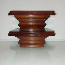 Pair Bombay Company Mahogany Wood Accent Wall Sconce Floating Shelves 8.5x6x3.5