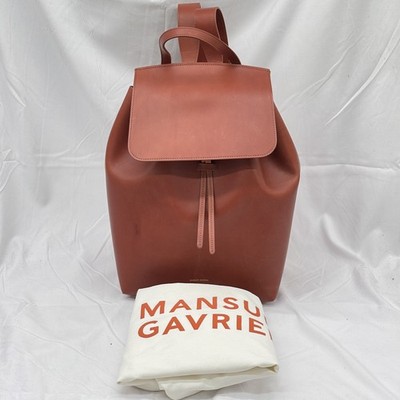 Mansur Gavriel Unisex Classic Large Backpack Leather Brandy Pre-Owned