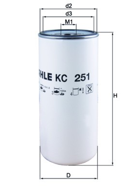 ENGINE FUEL FILTER KC 251 MAHLE ORIGINAL NEW OE REPLACEMENT - Picture 2 of 5