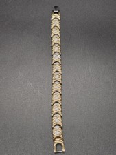 Two-Tone Stainless Steel Magnetic Link Bracelet 7" Gold Silver Tone Used