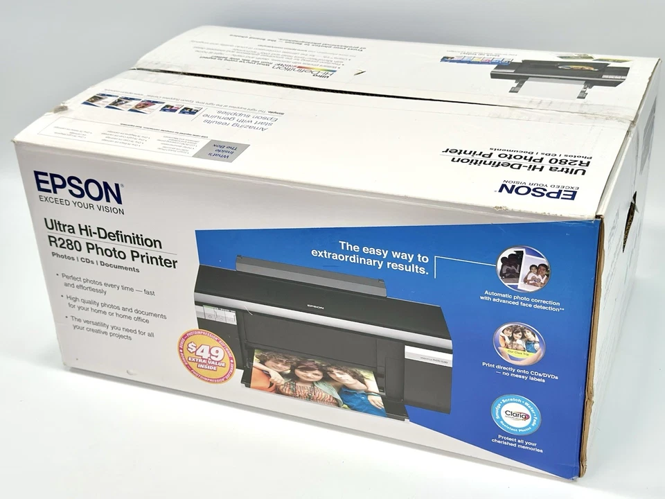 Epson Ultra Hi-Def Stylus Photo R280 Digital Inkjet Photo Printer - FAST SHIP - Image 4 of 4