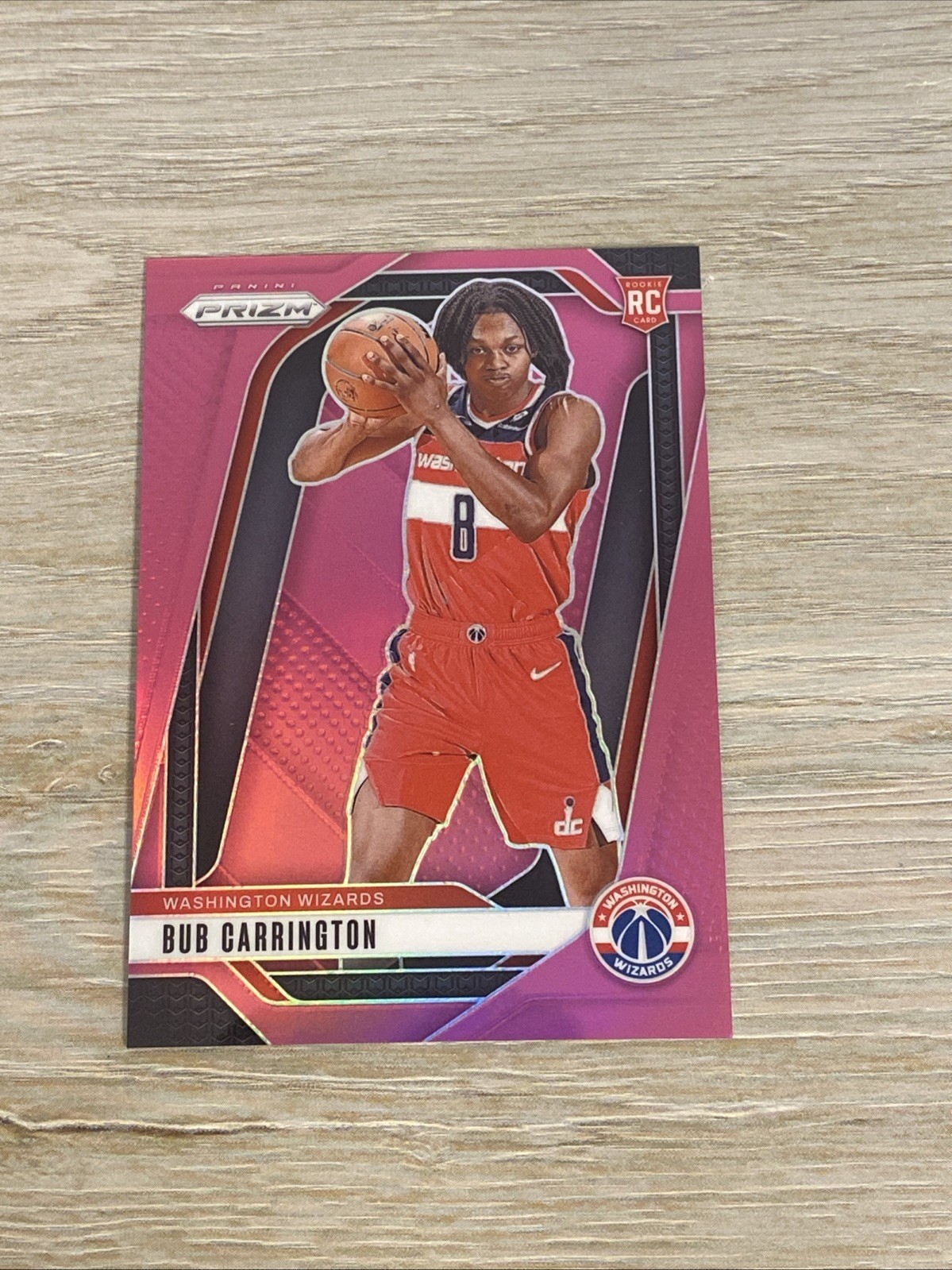 2024-25 Panini Prizm Pink Prizm /249 Bub Carrington #244 Rookie RC
