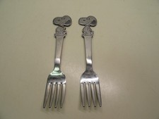 Two Vtg Peanuts Snoopy Woodstock Stainless Steel Childs Fork 1958