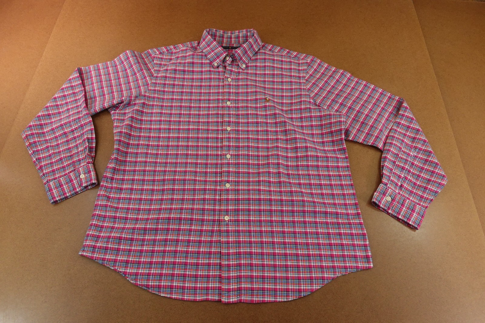 Camicia classica Ralph Lauren uomo grande multicolore a quadri logo pony abbottonata