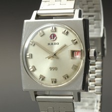 Montre Homme Vintage Années 60 RADO 990 Réf.11767-1 Argent Date Automatique 3...