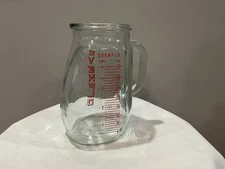 Vintage EVENFLO Baby Formula Measuring Pot Belly Glass Pitcher 4 Cups